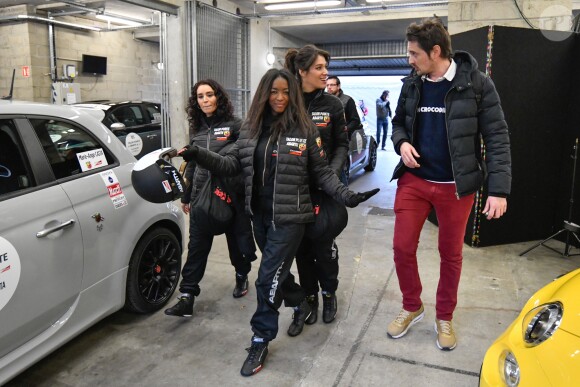 Exclusif - Aïda Touihri, Hapsatou Sy, Laurie Cholewa, Vincent Cerutti - Course "Talon Pointe by Abarth" au circuit Bugatti du Mans les 24 et 25 mars 2018.