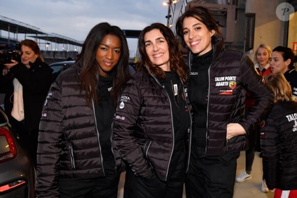 Exclusif - Hapsatou Sy, Agnès Boulard (Mademoiselle Agnès), Laurie Cholewa - Course "Talon Pointe by Abarth" au circuit Bugatti du Mans les 24 et 25 mars 2018.