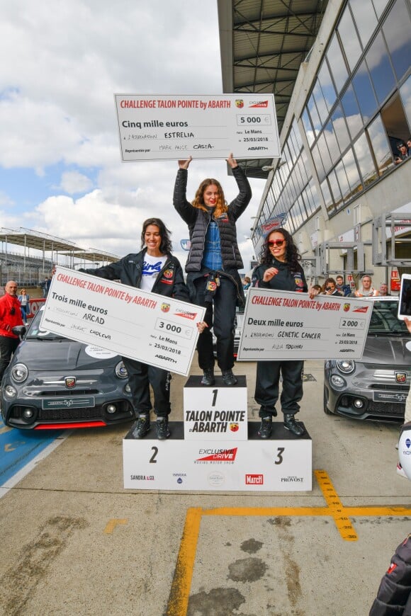 Exclusif - Laurie Cholewa, Marie-Ange Casta et Aïda Touihri - Course "Talon Pointe by Abarth" au circuit Bugatti du Mans les 24 et 25 mars 2018.