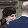 Catherine (Kate) Middleton enceinte , duchesse de Cambridge et le prince William, duc de Cambridge - La famille royale d'Angleterre célèbre le dimanche de Pâques dans la Chapelle Saint-Georges de Windsor le 31 mars 2018.