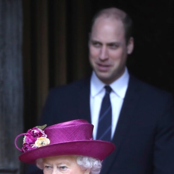 La reine Elisabeth II d'Angleterre, Catherine (Kate) Middleton enceinte, duchesse de Cambridge et le prince William, duc de Cambridge - La famille royale d'Angleterre célèbre le dimanche de Pâques dans la Chapelle Saint-Georges de Windsor le 31 mars 2018.