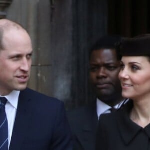 La reine Elisabeth II d'Angleterre, Catherine (Kate) Middleton enceinte, duchesse de Cambridge et le prince William, duc de Cambridge - La famille royale d'Angleterre célèbre le dimanche de Pâques dans la Chapelle Saint-Georges de Windsor le 31 mars 2018.