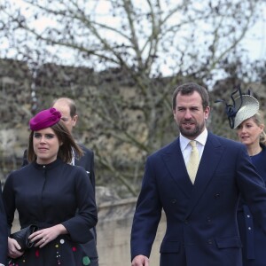 La princesse Eugenie et son fiancé Jack Brooksbanke, Peter et Autumn Phillips01/04/2018 -