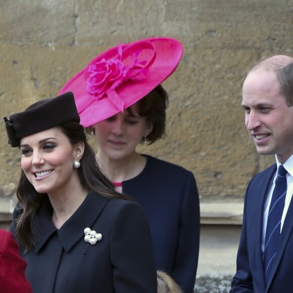 Catherine (Kate) Middleton enceinte, duchesse de Cambridge et le prince William, duc de Cambridge 01/04/2018 -