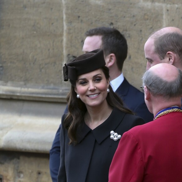 Catherine (Kate) Middleton enceinte, duchesse de Cambridge et le prince William, duc de Cambridge 01/04/2018 -