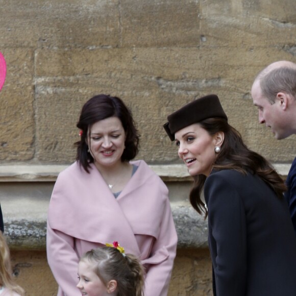 Catherine (Kate) Middleton enceinte, duchesse de Cambridge et le prince William, duc de Cambridge 01/04/2018 -