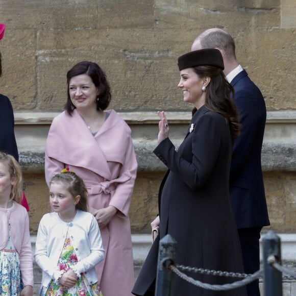 Catherine (Kate) Middleton enceinte, duchesse de Cambridge et le prince William, duc de Cambridge 01/04/2018 -