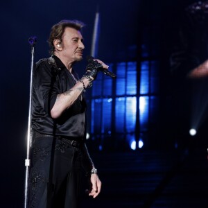 Exclusif - David Hallyday - Johnny Hallyday en concert au POPB de Bercy a Paris - Jour 2 de la tournee "Born Rocker Tour". Le 15 juin 2013