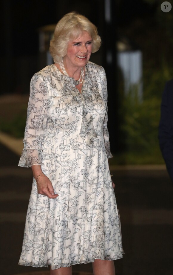 Camilla Parker Bowles, duchesse de Cornouailles, lors des finales de cyclisme aux Jeux du Commonwealth à Brisbane, en Australie, le 5 avril 2018.