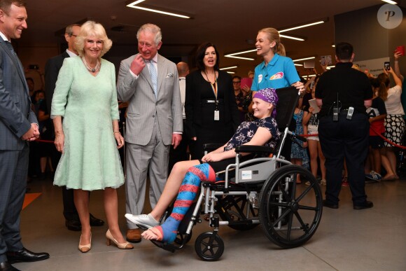Le prince Charles et Camilla Parker Bowles, duchesse de Cornouailles, lors d'une cérémonie de bienvenue à Brisbane en Australie le 5 avril 2018, au début de leur visite officielle dans le cadre de la tenue des Jeux du Commonwealth 2018.