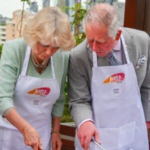 Le prince Charles et Camilla Parker Bowles, duchesse de Cornouailles, lors d'une cérémonie de bienvenue à Brisbane en Australie le 5 avril 2018, au début de leur visite officielle dans le cadre de la tenue des Jeux du Commonwealth 2018.