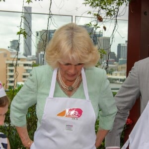 Le prince Charles et Camilla Parker Bowles, duchesse de Cornouailles, lors d'une cérémonie de bienvenue à Brisbane en Australie le 5 avril 2018, au début de leur visite officielle dans le cadre de la tenue des Jeux du Commonwealth 2018.