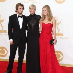 Robin Wright et ses enfants Dylan et Hopper Penn  - 65e édition des "Emmy Awards" à Los Angeles, le 22 septembre 2013.