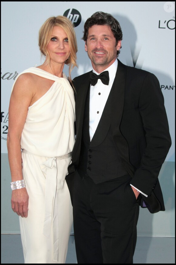 Patrick Dempsey et sa femme Jillian - Soirée de l'amfAR à Antibes lors du Festival de Cannes 2011