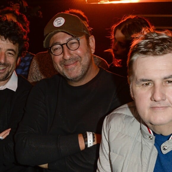 Patrick Bruel, Kad Mérad et Pierre Ménès au match de boxe "La Conquête" Acte 4 Tony Yoka contre Cyril Léonet au Palais des sports de Paris le 7 avril 2018 (Victoire de Yoka par KO au 5e round) © Pierre Perusseau / Bestimage