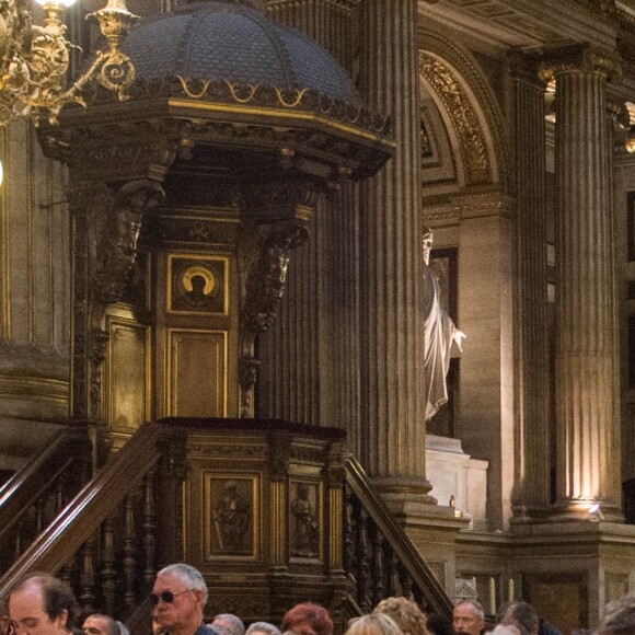 Jean-Claude Camus assiste à la messe mensuelle en la mémoire de Johnny Hallyday à l'église de la Madeleine à Paris le 9 avril 2018. © Pierre Perusseau / Bestimage