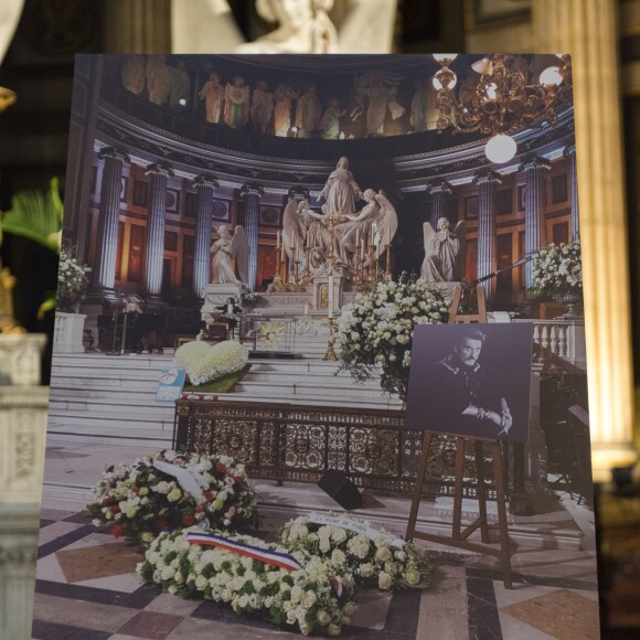 Jean-Claude Camus assiste à la messe mensuelle en la mémoire de Johnny Hallyday à l'église de la Madeleine à Paris le 9 avril 2018. © Pierre Perusseau / Bestimage