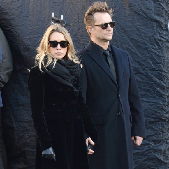 Laura Smet et David Hallyday - Arrivées des personnalités en l'église de La Madeleine pour les obsèques de Johnny Hallyday à Paris le 8 decembre 2017. © Veeren/Bestimage