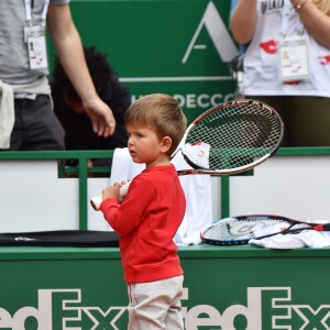 Stefan, le fils de Novak Djokovic lors d'un tournoi caritatif au bénéfice de la fondation Prince Albert II en marge du tournoi de tennis Rolex Masters à Monte-Carlo le 14 avril 2018. L'événement sera retransmis sur l'émission "James Corden Tv Show" sur Sky UK. © Bruno Bebert / Bestimage