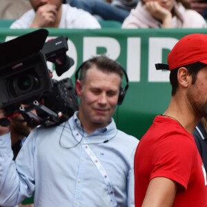 Novak Djokovic, son fils Stefan, Geri Halliwell (Horner) lors d'un tournoi caritatif au bénéfice de la fondation Prince Albert II en marge du tournoi de tennis Rolex Masters à Monte-Carlo le 14 avril 2018. L'événement sera retransmis sur l'émission "James Corden Tv Show" sur Sky UK. © Bruno Bebert / Bestimage