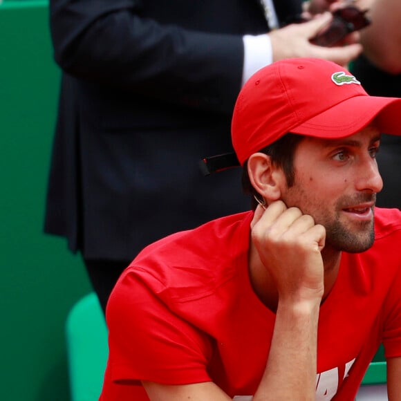 Novak Djokovic lors d'un tournoi caritatif au bénéfice de la fondation Prince Albert II en marge du tournoi de tennis Rolex Masters à Monte-Carlo le 14 avril 2018. L'événement sera retransmis sur l'émission "James Corden Tv Show" sur Sky UK. © Claudia Albuquerque / Bestimage