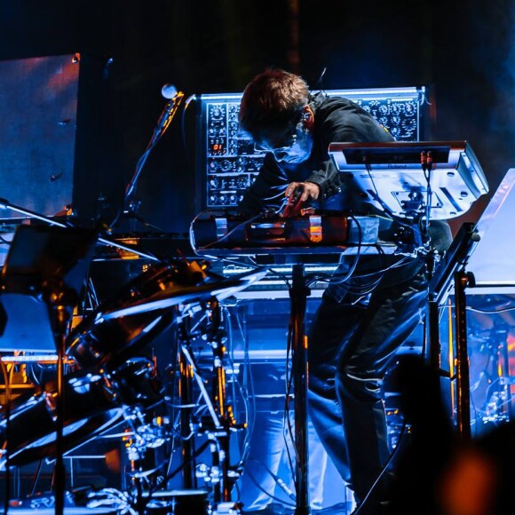 Jean-Michel Jarre sur scène au festival Coachella, à Indio, le vendredi 13 avril 218.