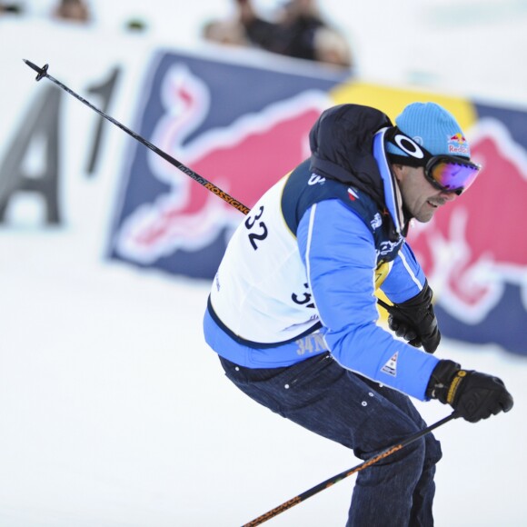 Luc Alphand - Course de ski 'Hahnenkamm' a Kitzbuehe en Autriche le 26 Janvier 2012.