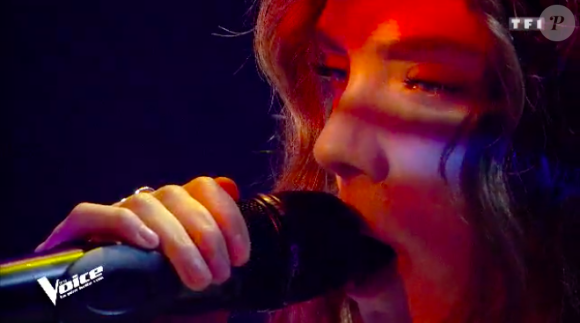 Maëlle dans The Voice 7 sur TF1, le 21 avril 2018.