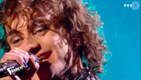 Xam Hurricane dans "The Voice 7" sur TF1, le 21 avril 2018.
