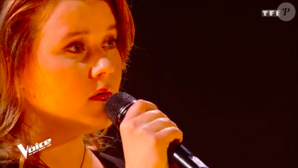 Betty Patural dans The Voice 7 sur TF1 le 21 avril 2018.