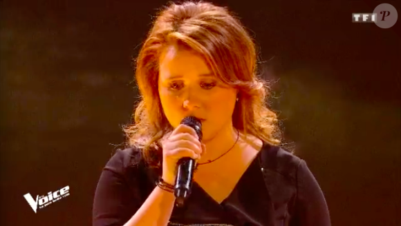 Betty Patural dans The Voice 7 sur TF1 le 21 avril 2018.