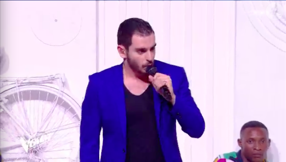 Gabriel dans "The Voice 7" sur TF1 le 21 avril 2018.