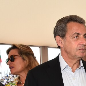 Nicolas Sarkozy, en compagne de ami avocat Thierry Herzog, au Monte-Carlo Country Club lors du Rolex Monte-Carlo Masters 2018 à Roquebrune Cap Martin, France, le 21 avril 2018. © Bruno Bébert/Bestimage