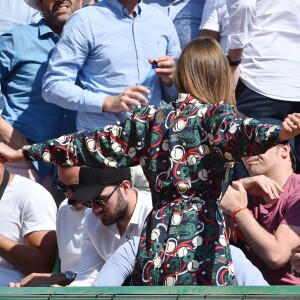 Ophélie Meunier et son mari Mathieu Vergne durant la finale du Rolex Monte-Carlo Masters 2018 qui a opposé l'Espagnol Rafael Nadal au Japonais Kei Nishikori au Monte-Carlo Country Club à Roquebrune Cap Martin le 22 avril 2018. Rafael Nadal a remporté pour la 11eme fois le tournoi en battant son adversaire en 2 sets. © Bruno Bébert/Bestimage