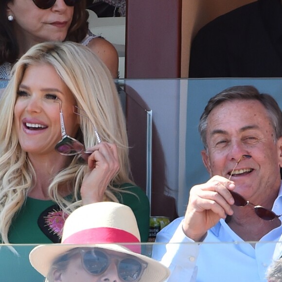 Victoria Silvstedt durant la finale du Rolex Monte-Carlo Masters 2018 qui a opposé l'Espagnol Rafael Nadal au Japonais Kei Nishikori au Monte-Carlo Country Club à Roquebrune Cap Martin le 22 avril 2018. Rafael Nadal a remporté pour la 11eme fois le tournoi en battant son adversaire en 2 sets. © Bruno Bébert/Bestimage