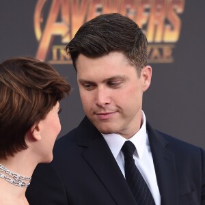 Scarlett Johansson et son compagnon Colin Jost à la première de 'Avengers: Infinity War' au théâtre El Capitan à Hollywood, le 23 avril 2018 © Chris Delmas/Bestimage