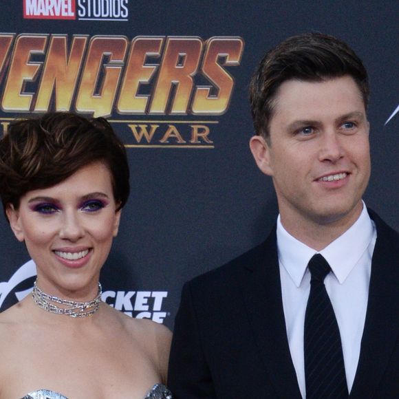 Scarlett Johansson et Colin Jost à la première de 'Avengers: Infinity War' au El Capitan à Hollywood, le 23 avril 2018