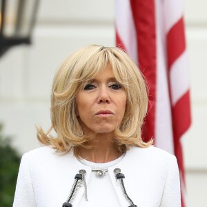 La Première Dame française Brigitte Macron (Trogneux) - Le couple présidentiel américain accueille le couple présidentiel français à la Maison Blanche à Washington, le 24 avril 2018. © Dominique Jacovides/Bestimage