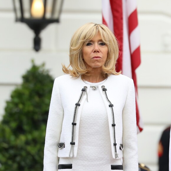 La Première Dame française Brigitte Macron (Trogneux) - Le couple présidentiel américain accueille le couple présidentiel français à la Maison Blanche à Washington, le 24 avril 2018. © Dominique Jacovides/Bestimage