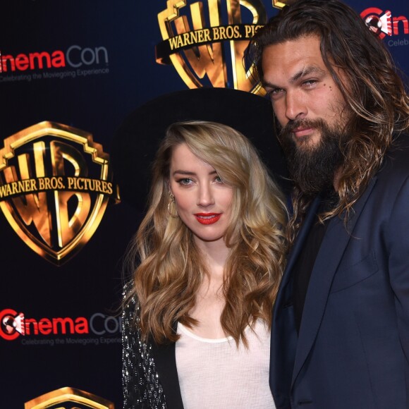 Amber Heard, Jason Momoa à la soirée Warner Bros au CinemaCon 2018 à l'hôtel Caesar palace à Las Vegas, le 24 avril 2018