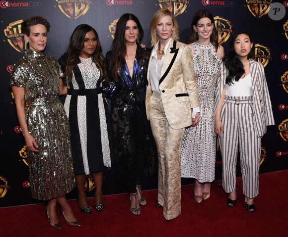 Sarah Paulson, Mindy Kaling, Sandra Bullock, Cate Blanchett, Anne Hathaway, Awkwafina à la soirée Warner Bros au CinemaCon 2018 à l'hôtel Caesar palace à Las Vegas, le 24 avril 2018