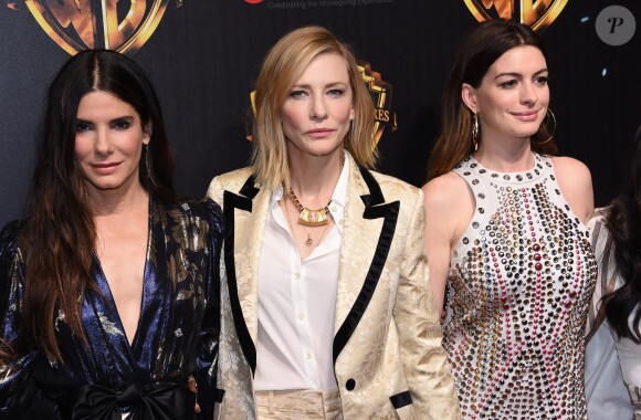 Sandra Bullock, Cate Blanchett, Anne Hathaway à la soirée Warner Bros au CinemaCon 2018 à l'hôtel Caesar palace à Las Vegas, le 24 avril 2018