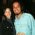 Heather Stewart-Whyte et Yannick Noah à l'anniversaire des Bains, à Paris le 12 mars 1997.