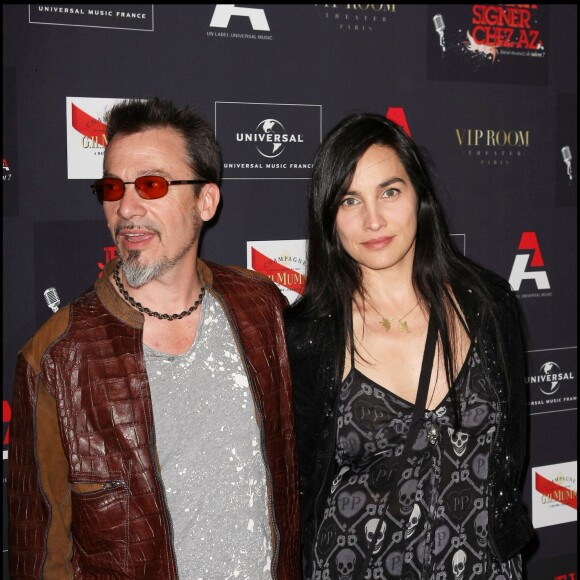 Florent Pagny et sa femme Azucena - Soirée AZ au VIP Room à Paris le 3 juin 2010.