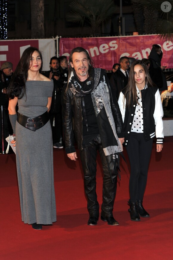 Florent Pagny, sa femme Azucena Pagny et leur fille Ael - 15eme edition des NRJ Music Awards au Palais des Festivals a Cannes le 14 decembre 2013.