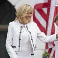 La Première Dame américaine Melania Trump, le président de la République française Emmanuel Macron et sa femme la Première Dame Brigitte Macron (Trogneux) - Le couple présidentiel américain accueille le couple présidentiel français à la Maison Blanche à Washington, le 24 avril 2018.