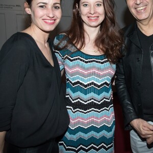 Exclusif - Julien Clerc et sa femme Hélène Grémillon, Damien Regnier (collaborateur de Pascal Nègre) - Julien Clerc en concert à la Salle Pleyel pour "La Tournée des 50 ans" à Paris le 18 mars 2018 © Cyril Moreau