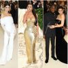 Kylie Jenner, Travis Scott, Kim Kardashian et Kendall Jenner à l'ouverture de l'exposition "Corps célestes : Mode et imagerie catholique" pour le Met Gala à New York, le 7 mai 2018.