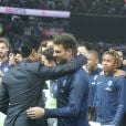 Thiago Motta a été célébré, devant sa femme et ses trois enfants, pour son tout dernier match sous le maillot du PSG lors de la réception de Rennes (0-2) au Parc des Princes à Paris, le 12 mai 2018. © Marc Ausset-Lacroix/Bestimage
