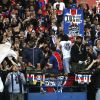Le PSG et ses supporters célèbrent son titre de Champion de France 2018, après son match contre Rennes (0-2) au Parc des Princes à Paris, le 12 mai 2018. © Marc Ausset-Lacroix/Bestimage